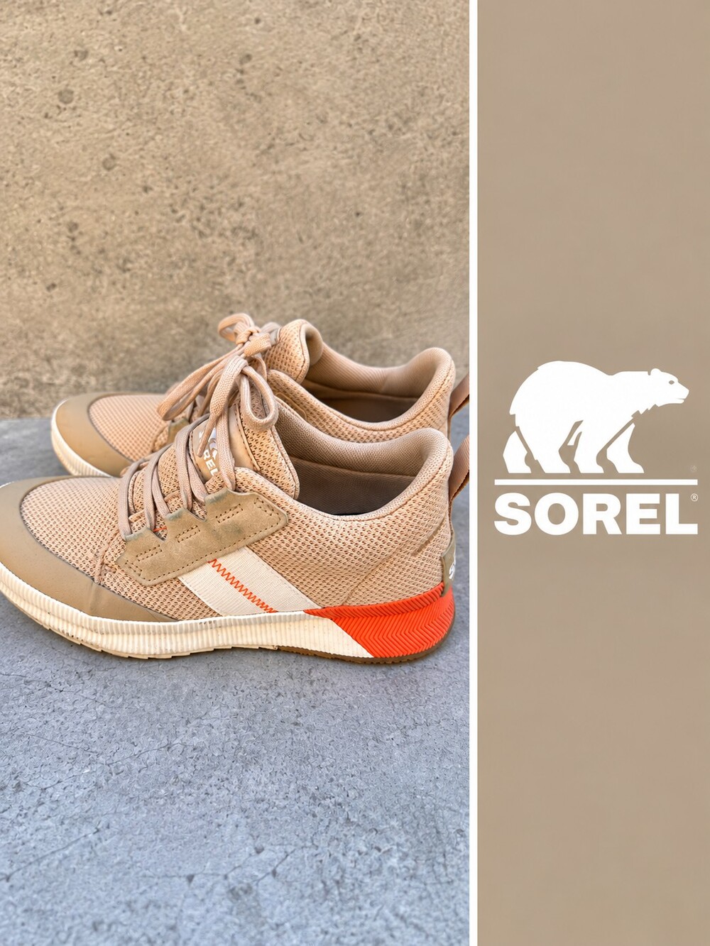 SOREL ONA 503 Low Beige Mesh Suede Sneakers Women’s Size 9